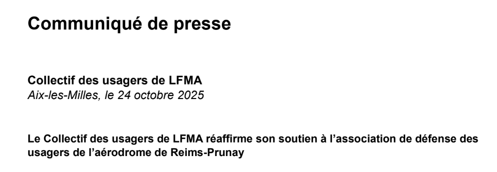 Communiqué de presse - Collectif des usagers de LFMA
